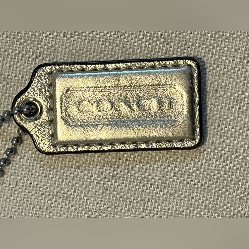 COACH Tag Fob Metallic Gold Leather Tag replacement